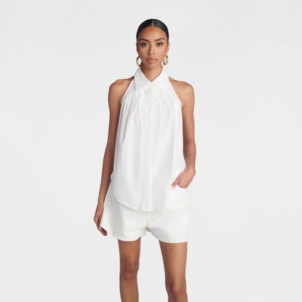 KBB by KAHLANA Women's 'The Halter Shirt' - White L